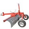 5' Landscape Rake With Wheels For ATV 24 Tines -Professional Agricultural Equipment Store 103789