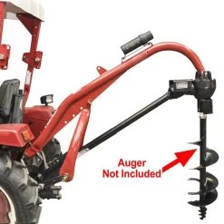 Heavy-Duty 3-Point Post Hole Digger For Cat 1 & 2 Tractors, Red -Professional Agricultural Equipment Store 119985 2