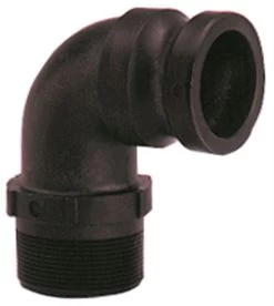 Polypropylene Cam & Groove Coupler - 3" I.D. Part "F" Male 90-Degree Adapter