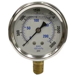 2-1/2" 3000 PSI Glycerine Filled Pressure Gauge